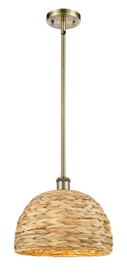Ballston One Light Mini Pendant in Antique Brass (405|516-1S-AB-RBD-12-NAT)