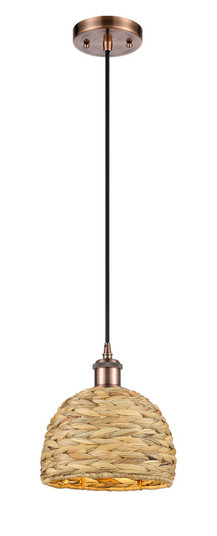 Ballston One Light Mini Pendant in Antique Copper (405|516-1P-AC-RBD-8-NAT)