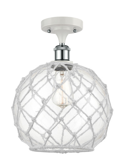 Ballston One Light Semi-Flush Mount in White Polished Chrome (405|516-1C-WPC-G122-10RW)