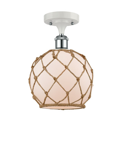Ballston One Light Semi-Flush Mount in White Polished Chrome (405|516-1C-WPC-G121-8RB)