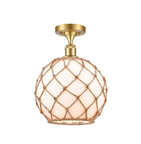 Ballston One Light Semi-Flush Mount in Satin Gold (405|516-1C-SG-G121-10RB)