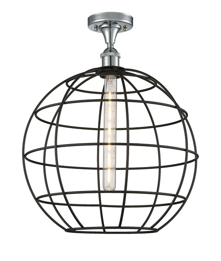 Ballston One Light Semi-Flush Mount in Polished Chrome (405|516-1C-PC-CE-16-BK)