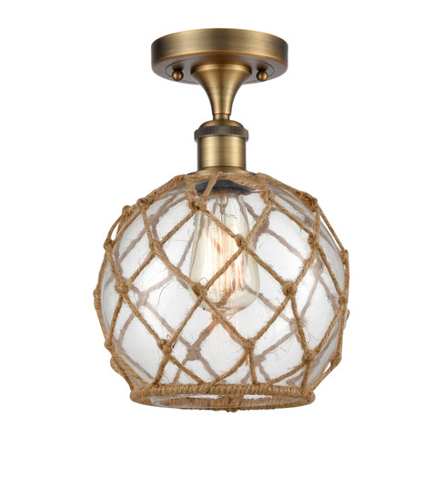 Ballston One Light Semi-Flush Mount in Brushed Brass (405|516-1C-BB-G122-8RB)