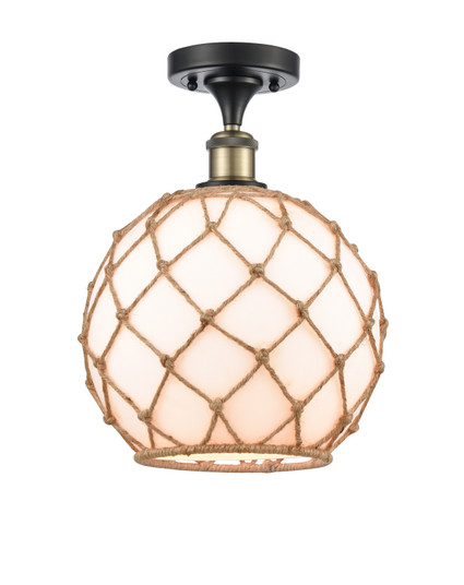 Ballston One Light Semi-Flush Mount in Black Antique Brass (405|516-1C-BAB-G121-10RB) Ballston One Light Semi-Flush Mount in Black Antique Brass (405|516-1C-BAB-G121-10RB)
