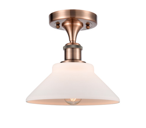 Ballston One Light Semi-Flush Mount in Antique Copper (405|516-1C-AC-G131)