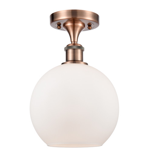 Ballston LED Semi-Flush Mount in Antique Copper (405|516-1C-AC-G121-8-LED)