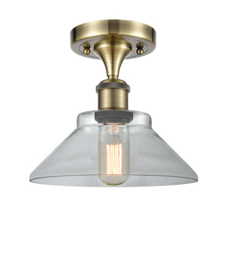 Ballston One Light Semi-Flush Mount in Antique Brass (405|516-1C-AB-G132)