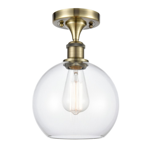 Ballston One Light Semi-Flush Mount in Antique Brass (405|516-1C-AB-G122-8)