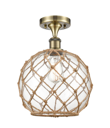 Ballston One Light Semi-Flush Mount in Antique Brass (405|516-1C-AB-G122-10RB)