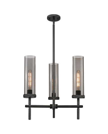 Downtown Urban Three Light Pendant in Matte Black (405|471-3CR-BK-G471-12SM)