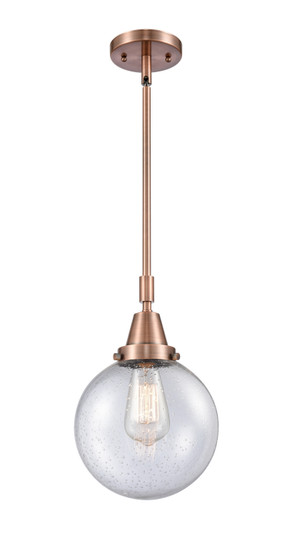 Caden LED Mini Pendant in Antique Copper (405|447-1S-AC-G204-8-LED)
