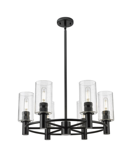 Downtown Urban Six Light Chandelier in Matte Black (405|434-6CR-BK-G434-7SDY)