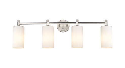 Downtown Urban Four Light Bath Vanity in Satin Nickel (405|434-4W-SN-G434-7WH)