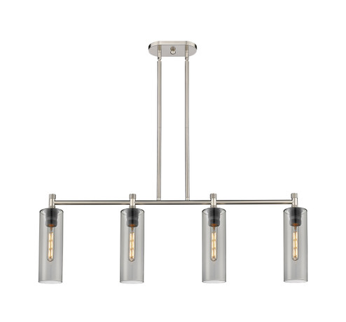 Downtown Urban Four Light Island Pendant in Satin Nickel (405|434-4I-SN-G434-12SM)