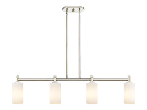 Downtown Urban Four Light Island Pendant in Polished Nickel (405|434-4I-PN-G434-7WH)