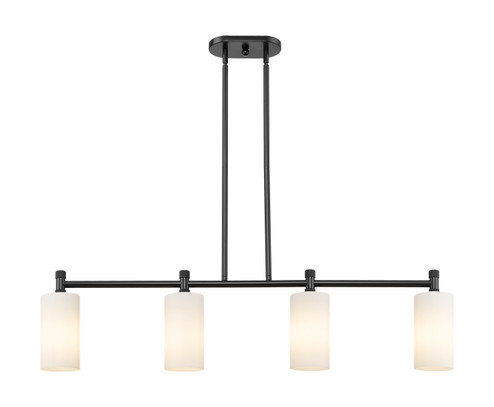 Downtown Urban Four Light Island Pendant in Matte Black (405|434-4I-BK-G434-7WH)
