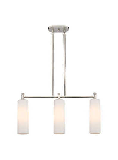 Downtown Urban Three Light Island Pendant in Satin Nickel (405|434-3I-SN-G434-12WH)