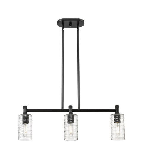 Downtown Urban Three Light Island Pendant in Matte Black (405|434-3I-BK-G434-7DE)