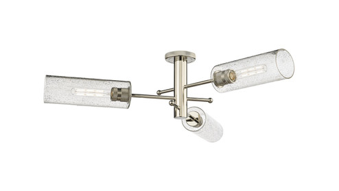 Downtown Urban Three Light Semi-Flush Mount in Polished Nickel (405|434-3F-PN-G434-12SDY)