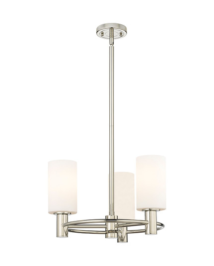 Downtown Urban Three Light Pendant in Polished Nickel (405|434-3CR-PN-G434-7WH)