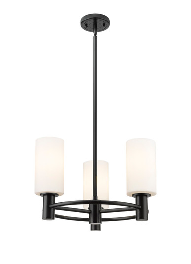 Downtown Urban Three Light Pendant in Matte Black (405|434-3CR-BK-G434-7WH)