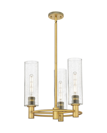 Downtown Urban Three Light Pendant in Brushed Brass (405|434-3CR-BB-G434-12SDY)