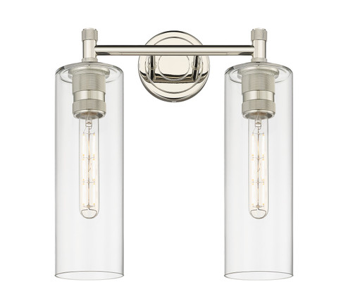 Downtown Urban Two Light Bath Vanity in Polished Nickel (405|434-2W-PN-G434-12CL)