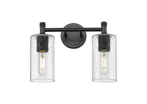 Downtown Urban Two Light Bath Vanity in Matte Black (405|434-2W-BK-G434-7SDY)