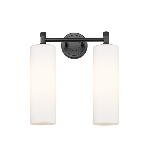 Downtown Urban Two Light Bath Vanity in Matte Black (405|434-2W-BK-G434-12WH)