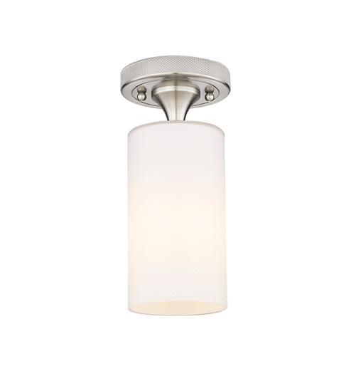 Downtown Urban One Light Flush Mount in Satin Nickel (405|434-1F-SN-G434-7WH)