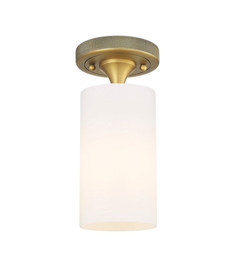 Downtown Urban One Light Flush Mount in Brushed Brass (405|434-1F-BB-G434-7WH)