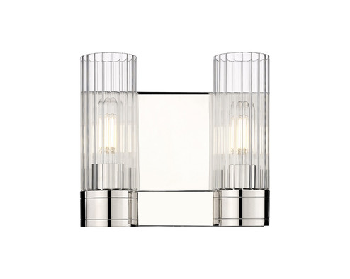 Downtown Urban Two Light Bath Vanity in Polished Nickel (405|429-2W-PN-G429-8CL)