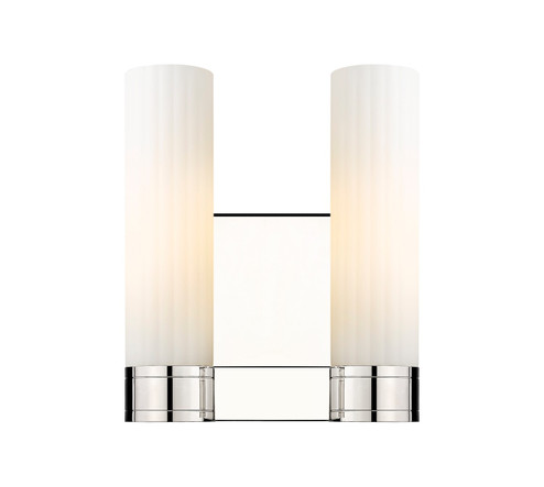 Downtown Urban Two Light Bath Vanity in Polished Nickel (405|429-2W-PN-G429-11WH)