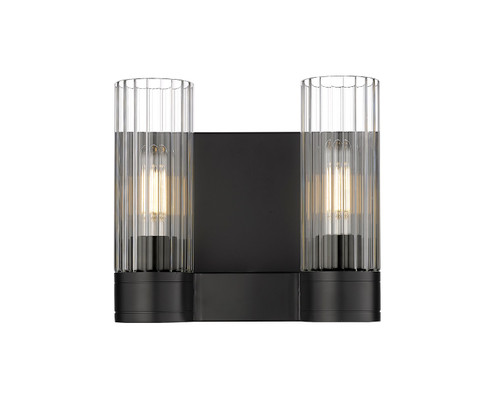 Downtown Urban Two Light Bath Vanity in Matte Black (405|429-2W-BK-G429-8CL)
