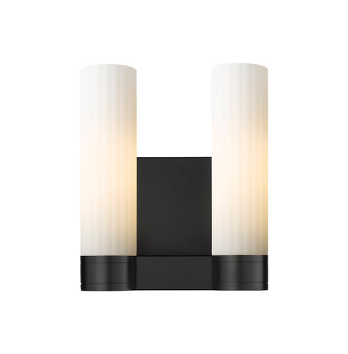 Downtown Urban Two Light Bath Vanity in Matte Black (405|429-2W-BK-G429-11WH)