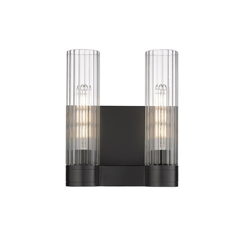 Downtown Urban Two Light Bath Vanity in Matte Black (405|429-2W-BK-G429-11CL)