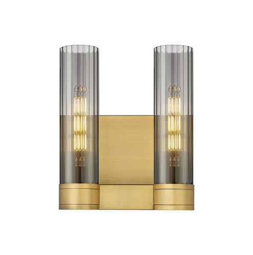 Downtown Urban Two Light Bath Vanity in Brushed Brass (405|429-2W-BB-G429-11SM)