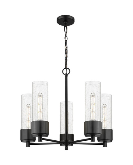 Downtown Urban Five Light Chandelier in Matte Black (405|428-5CR-BK-G428-12SDY)