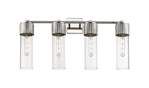 Downtown Urban Four Light Bath Vanity in Polished Nickel (405|428-4W-PN-G428-12CL)