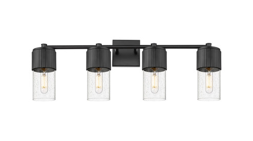 Downtown Urban Four Light Bath Vanity in Matte Black (405|428-4W-BK-G428-7SDY)