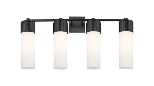 Downtown Urban Four Light Bath Vanity in Matte Black (405|428-4W-BK-G428-12WH)