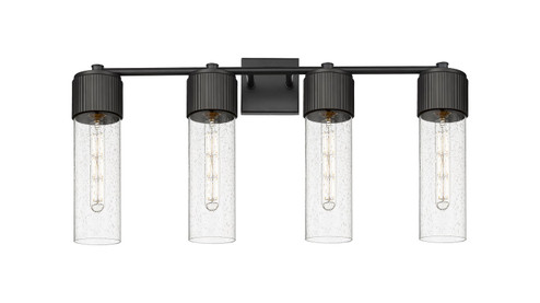 Downtown Urban Four Light Bath Vanity in Matte Black (405|428-4W-BK-G428-12SDY)