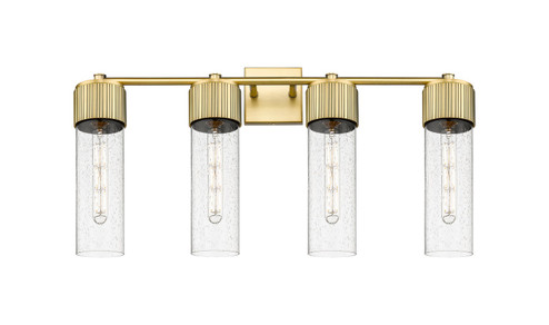 Downtown Urban Four Light Bath Vanity in Brushed Brass (405|428-4W-BB-G428-12SDY)