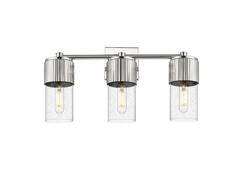 Downtown Urban Three Light Bath Vanity in Polished Nickel (405|428-3W-PN-G428-7SDY)