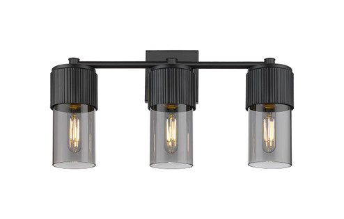 Downtown Urban Three Light Bath Vanity in Matte Black (405|428-3W-BK-G428-7SM)