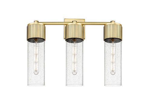 Downtown Urban Three Light Bath Vanity in Brushed Brass (405|428-3W-BB-G428-12SDY)