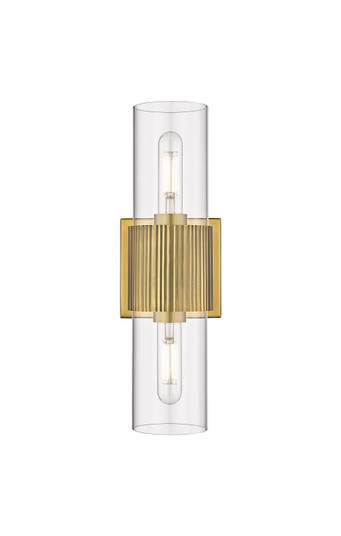 Downtown Urban Two Light Bath Vanity in Brushed Brass (405|428-2WL-BB-G428-7CL)