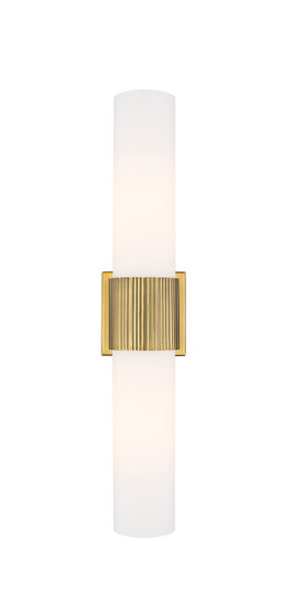 Downtown Urban Two Light Bath Vanity in Brushed Brass (405|428-2WL-BB-G428-12WH)