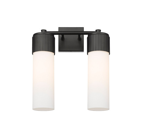Downtown Urban Two Light Bath Vanity in Matte Black (405|428-2W-BK-G428-12WH)