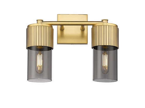 Downtown Urban Two Light Bath Vanity in Brushed Brass (405|428-2W-BB-G428-7SM)